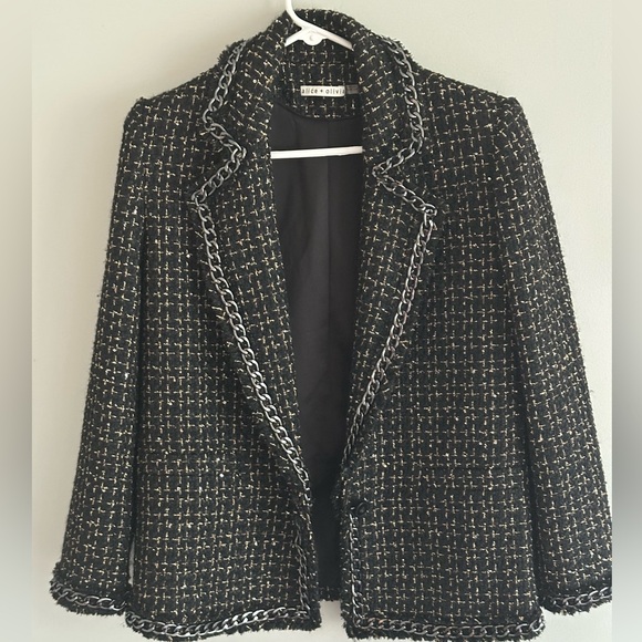 Alice + Olivia Shan Tweed Blazer in a Wool Blend - Picture 9 of 15